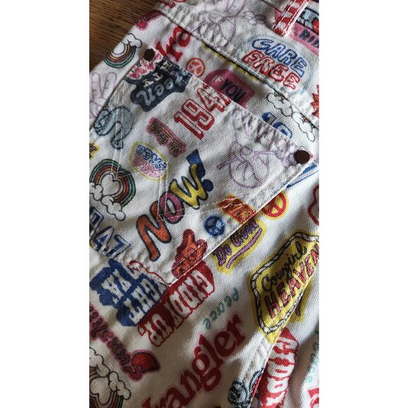 Wrangler Free People Cowgirl Heaven Wide Barrel Leg Jeans Retro Pop Art sz 28x28 - Picture 4 of 15